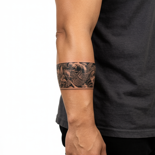Japanese Koi Fish And Lotus Band