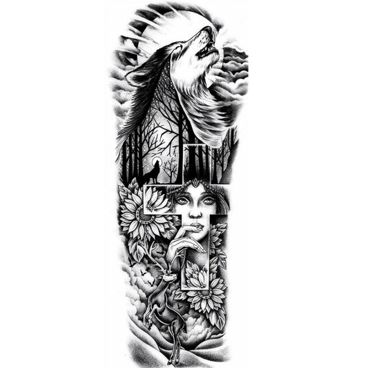 Wolf, Cross & Sunflowers