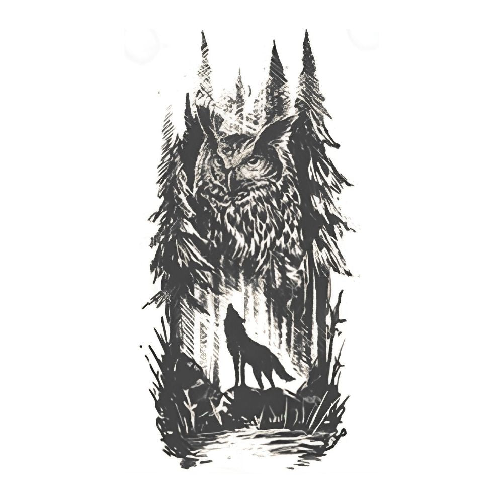 Forest Owl & Wolf