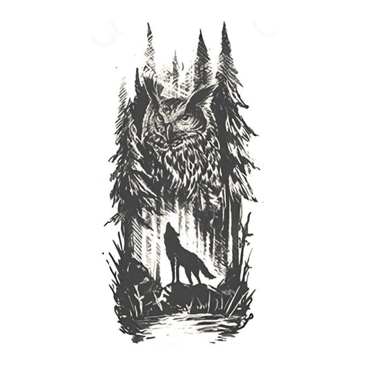 Forest Owl & Wolf