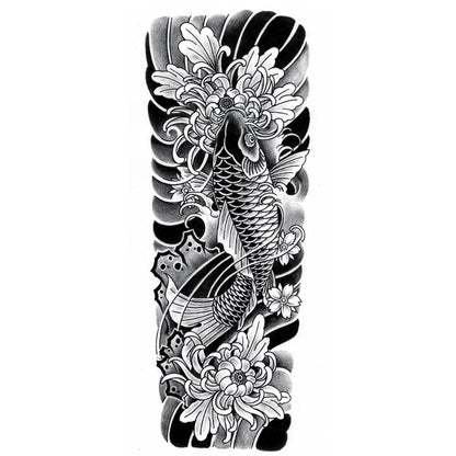 Koi, Floral & Waves