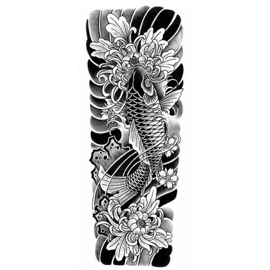 Koi, Floral & Waves