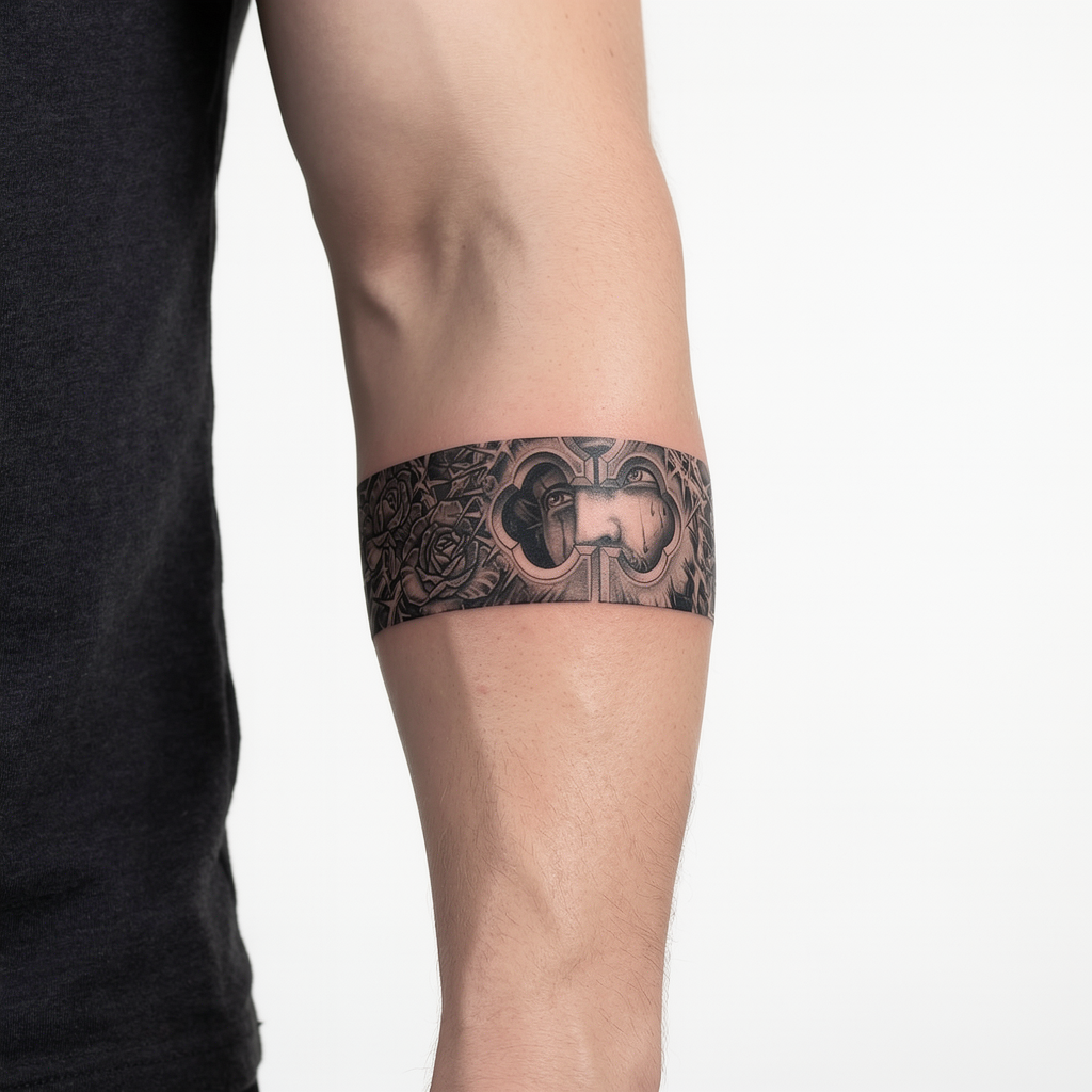Jesus And Roses Armband