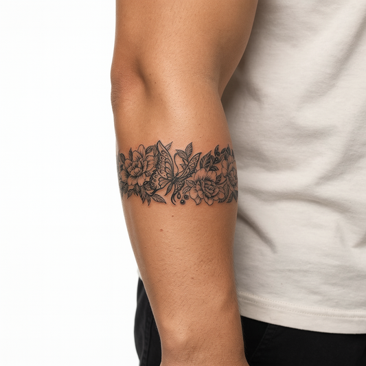 Floral and Butterfly Botanical Band