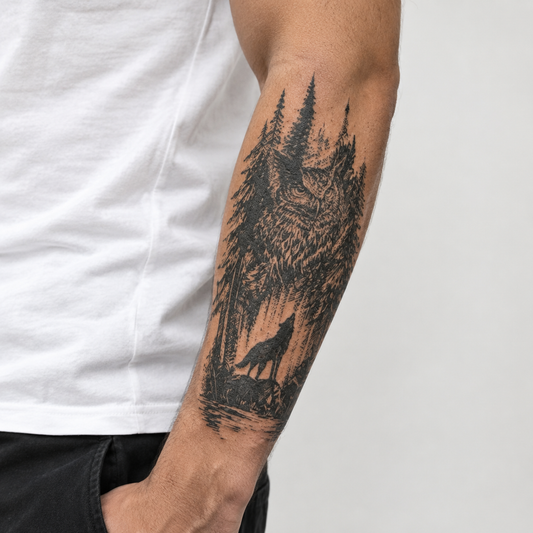 Forest Owl & Wolf